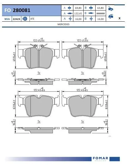 Brake Pad Set, disc brake